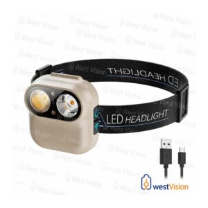 Linterna Frontal LED con Sensor Inteligente 350 Lúmenes Recargable