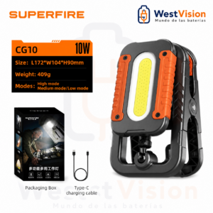 Lámpara de Trabajo LED Superfire CG10 Recargable 10W