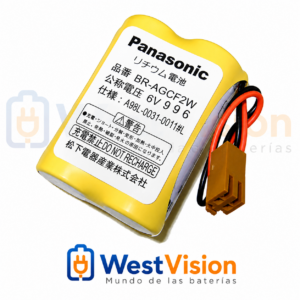 Batería Panasonic BR-AGCF2W 6V para FANUC A98L-0031-0011#L