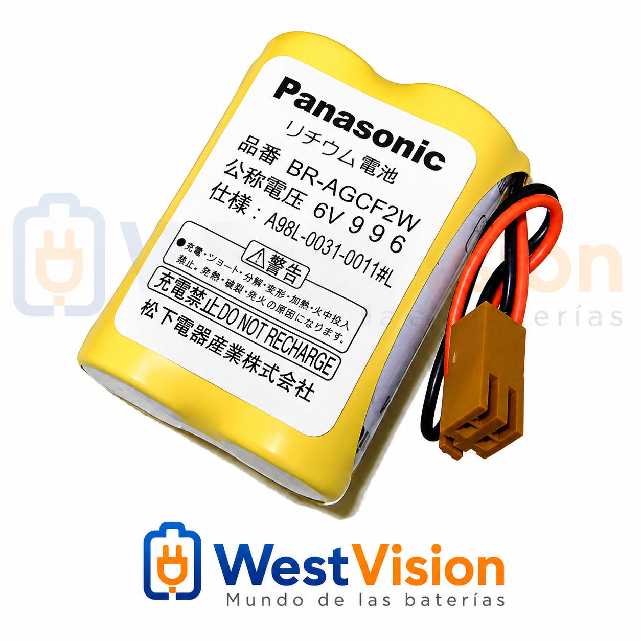 Batería Panasonic BR-AGCF2W 6V para FANUC A98L-0031-0011#L