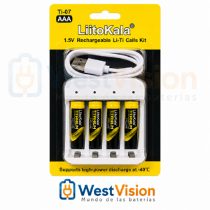 Pilas Recargables AAA LiitoKala Ti-07 1.5V con Cargador USB-C