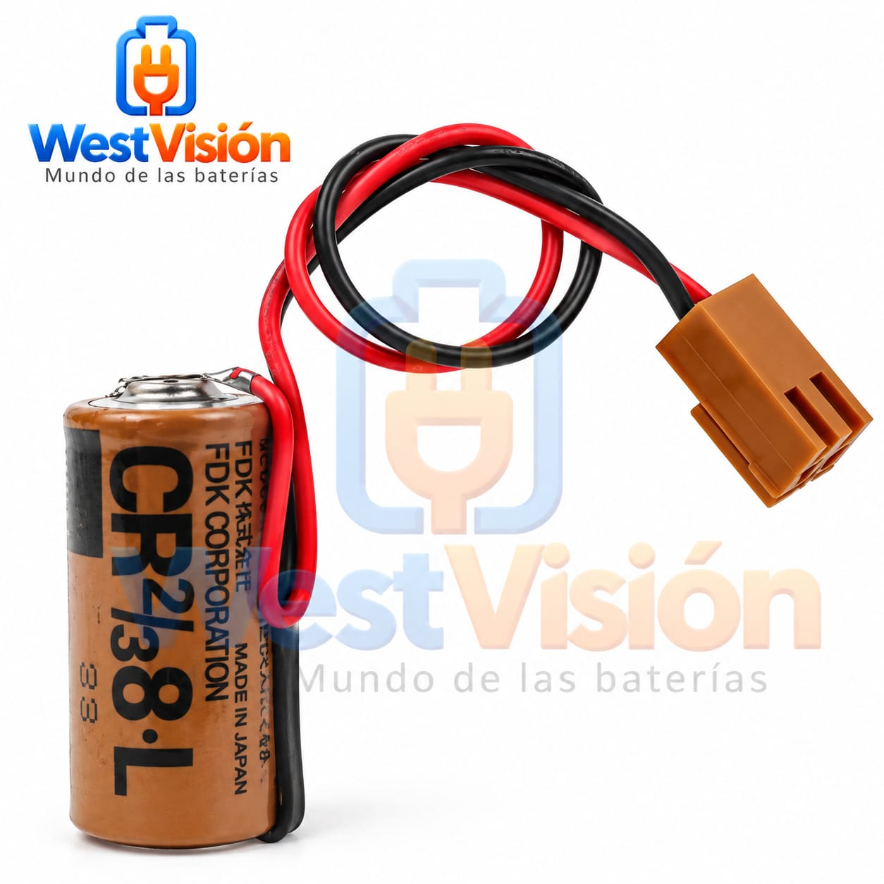 Batería de Litio FDK CR2/3 8.L 3V 1900mAh con Conector