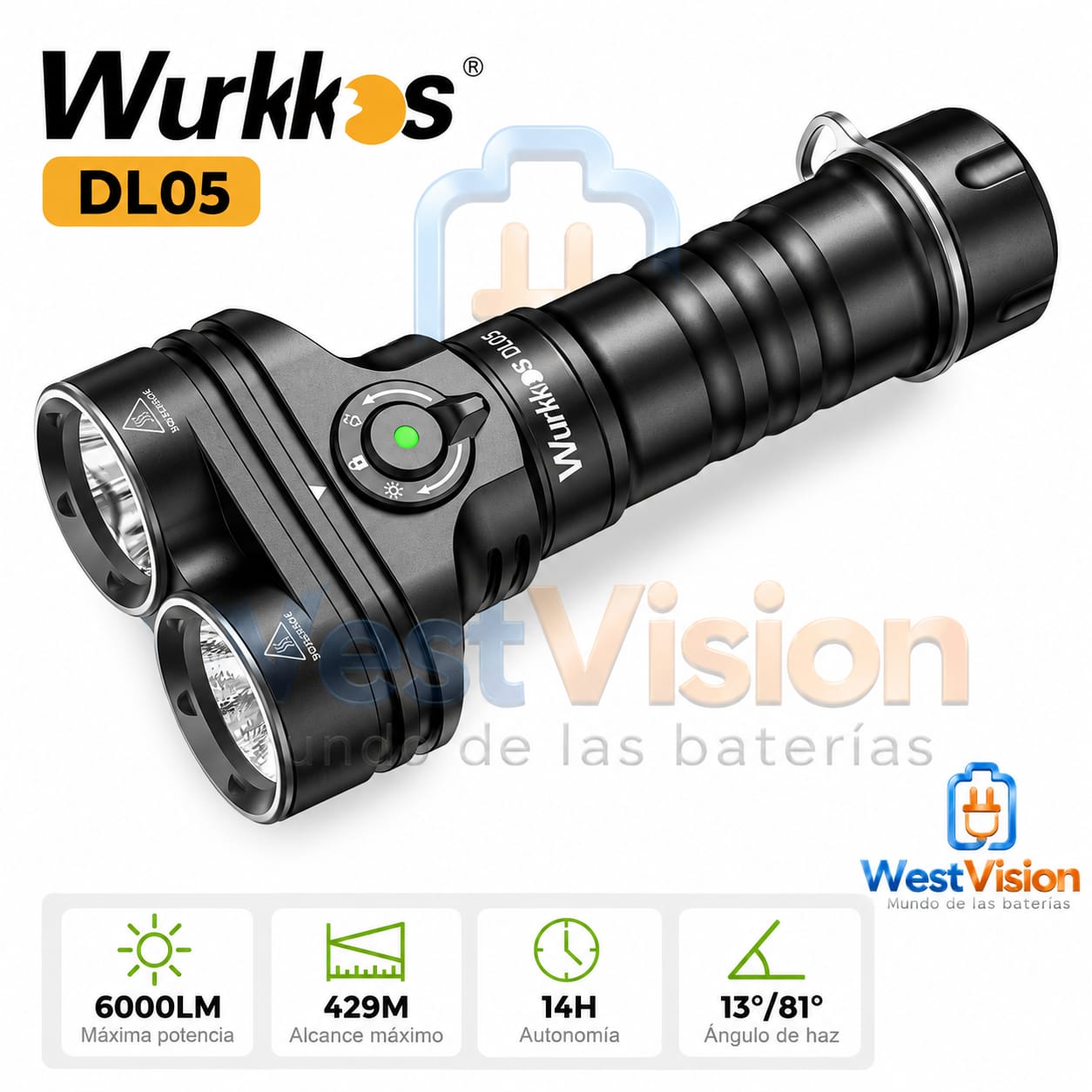 Linterna de Buceo Wurkkos DL05 6000 Lúmenes
