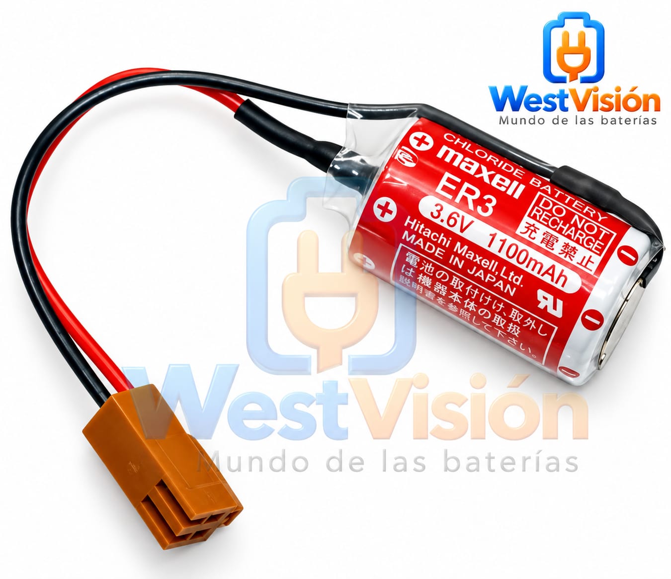 Batería Maxell ER3 3.6V 1100mAh con Conector Marron